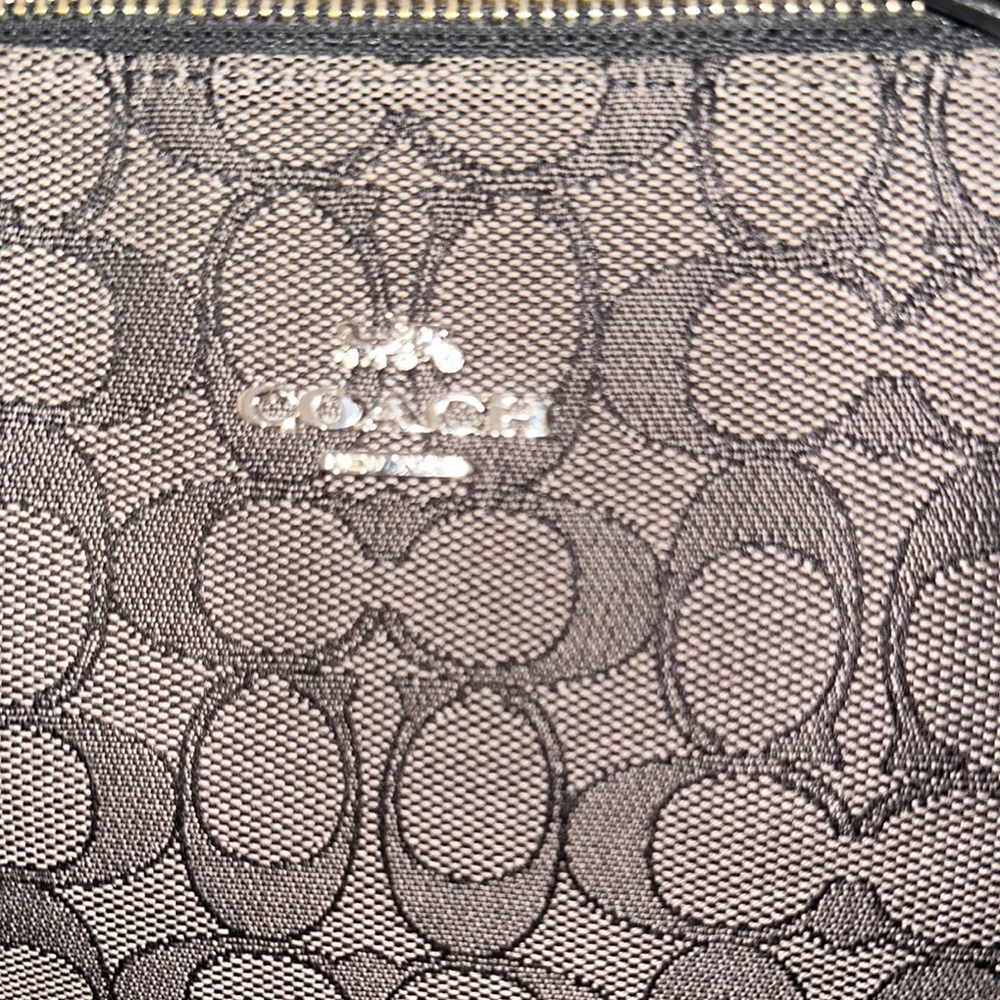 Coach Zip Top Tote in Signature Canvas Charcoal/Black/Silver F29958 - Picture 8 of 10
